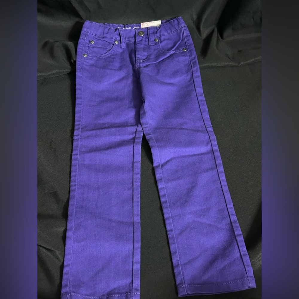 Total Girl Vibrant Purple Adjustable Waist Skinny Jeans Girls 6 Slim NWT